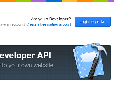 Dev Portal Landing Page api developer