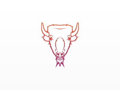 Roaring Bison Head illustration