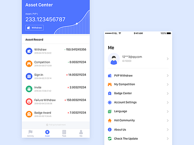 UI-Page01 asset block chain blue color finance icon record ui