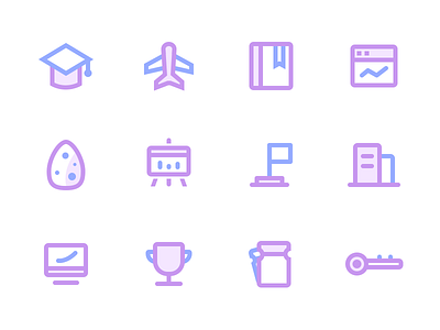 Icon blue color icon purple ui web