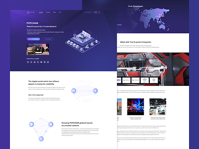 Web-PVPChain 2.5d blue color icon illustration purple ui web