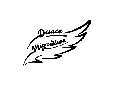 Dance migration logo dance fly letters logo migration wing