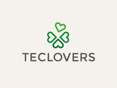 Teclovers brand clover green hearts logo lover tec