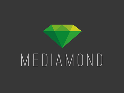 mediamond brand dark diamond emerald green logo media smaragd