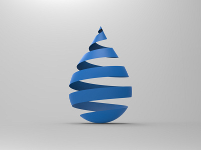 Drop Logo 3d blue drop logo rain spiral water