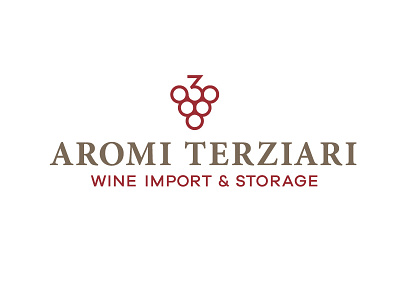 Logo version for wine import 3 grapes logo red third three wine