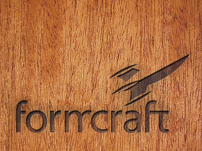 Formcraft Wood brand formcraft logo rocket stamped wood