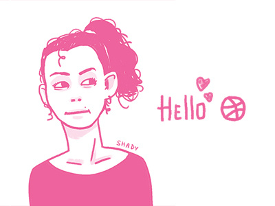 Hello, Dribbble! debute pink portrait