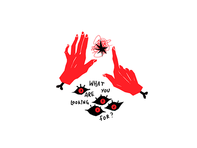 Red hands art dead draw eyes hands horror magic red