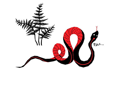 Snake art draw forest grow illustration red snake