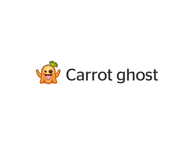Carrot ghost boo carrot dribbbleweeklywarmup ghost halloween logo