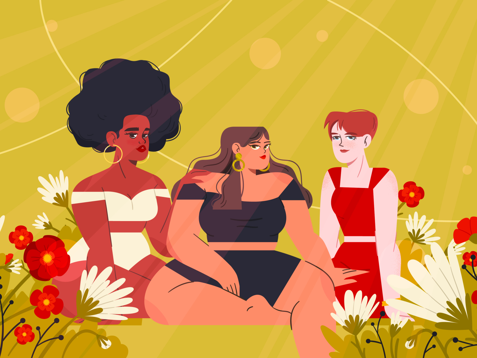 WOMEN characterdesign flowers girls illustration women