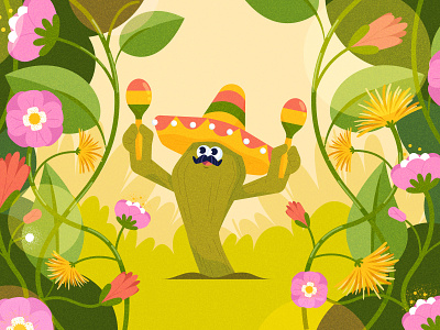 Cinco de Mayo cactus characterdesign cinco de mayo flowers illustration