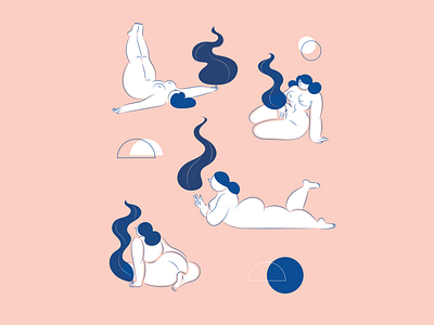 Smoking woman characterdesign illustration naked smoking woman