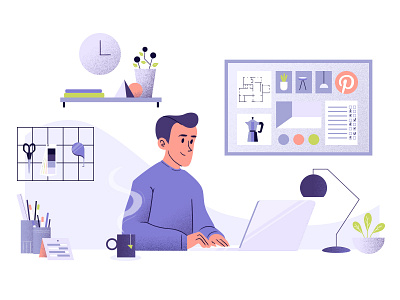 Designer workspace characterdesign illustration