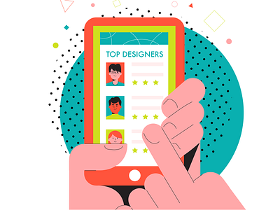 Illustration for TALENTO APP 2 characterdesign illustration phone phone app