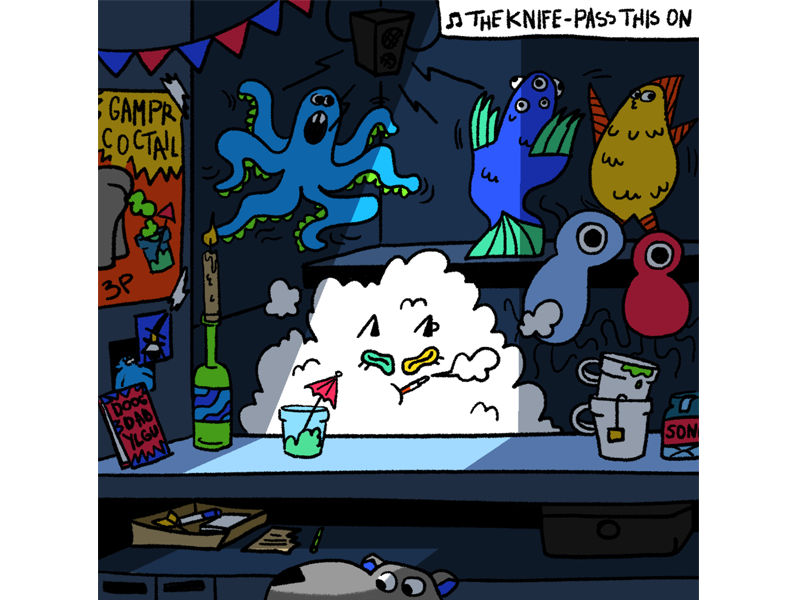 VAN CAT AND GAMPR DOG cat smoke party bar comic art comics page comics characterdesign illustration