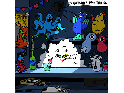 VAN CAT AND GAMPR DOG bar cat characterdesign comic art comics comics page illustration party smoke