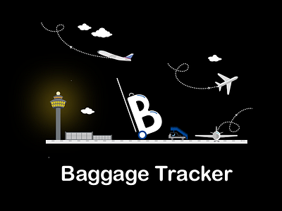 Baggage Tracker airport baggage branding concept graphics logo ui