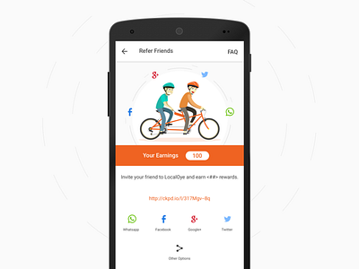 Localoye Referral Page android illustration mobile referral ui ux