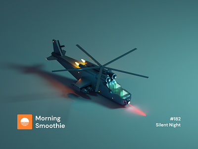 Silent Night 3d 3d art air airforce apache blender blender3d chopper diorama flying helicopter helicopters helo illustration isometric isometric design isometric illustration low poly military transport