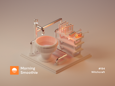 Witchcraft 3d 3d art blender blender3d diorama illustration isometric isometric design isometric illustration low poly magic pipe piping potion potions syringe tap witch witchcraft witches