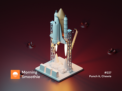 Punch it, Chewie 3d 3d art blender blender3d diorama illustration isometric isometric design isometric illustration launch low poly minimal rocket rocketship shuttle space space ship space shuttle vector
