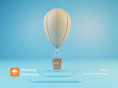 Up Is The Only Way 3d 3d art air airballoon balloon blender blender3d diorama flight fly flying illustration isometric isometric design isometric illustration light low poly minimal