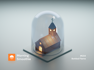 Bottled Flame 3d 3d art blender blender3d christ church church design clay clayrender diorama illustration isometric isometric design isometric illustration low poly religion religious