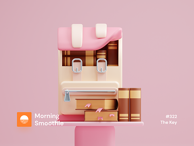 The Key 3d 3d art backpack blender blender3d book books bookstore diorama icon icon design icon pack iconography illustration isometric isometric design isometric illustration low poly pastel pink