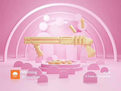 A Dose of Sunshine 3d 3d animation 3d art animated animated gif animated logo animation animations blender blender3d diorama illustration isometric isometric design isometric illustration low poly pastel pink shotgun yellow