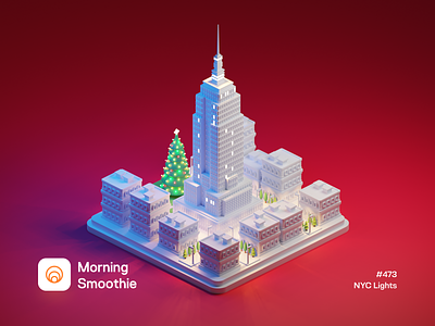 NYC Lights 3d blender blender3d christmas christmas tree city city illustration diorama empire state empire state building holiday holidays isometric isometric illustration new york new york city ny nyc