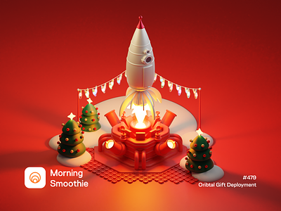 Orbital Gift Deployment 3d 3d art blender blender3d christmas christmas card christmas party christmas tree diorama holiday holidays illustration isometric isometric design isometric illustration launch low poly rocket shuttle space
