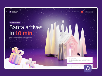 SantaTrack 2 3d animation blender blender3d christmas holiday holidays illustration isometric isometric illustration landing design landing page product product design santa claus ui animation web design web designer