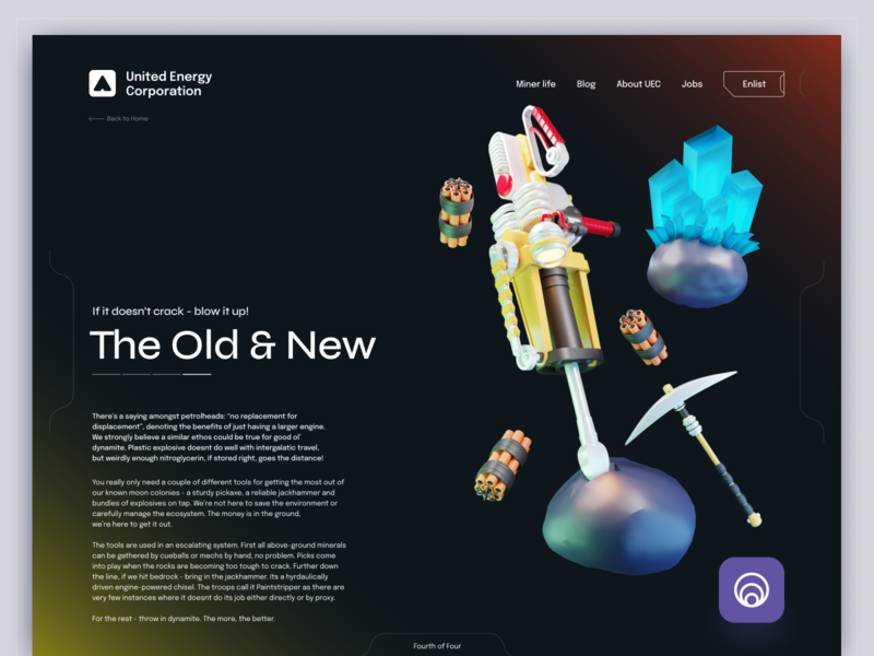 The Old & New 3d 3d art blender blender3d copy copywriter diorama dynamite illustration isometric isometric design isometric illustration low poly mineral mining pickaxe web web design web designer webdesign