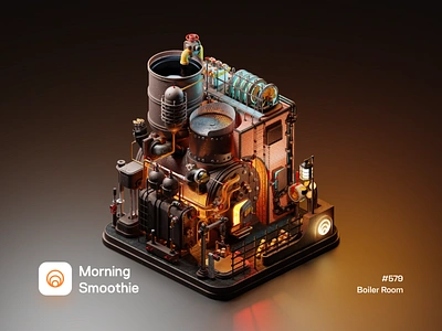 Boiler Room 3d 3d art blender blender3d boiler diorama illustration isometric isometric design isometric illustration low poly machine machinery retro retrowave steam steam punk steampunk technical technology