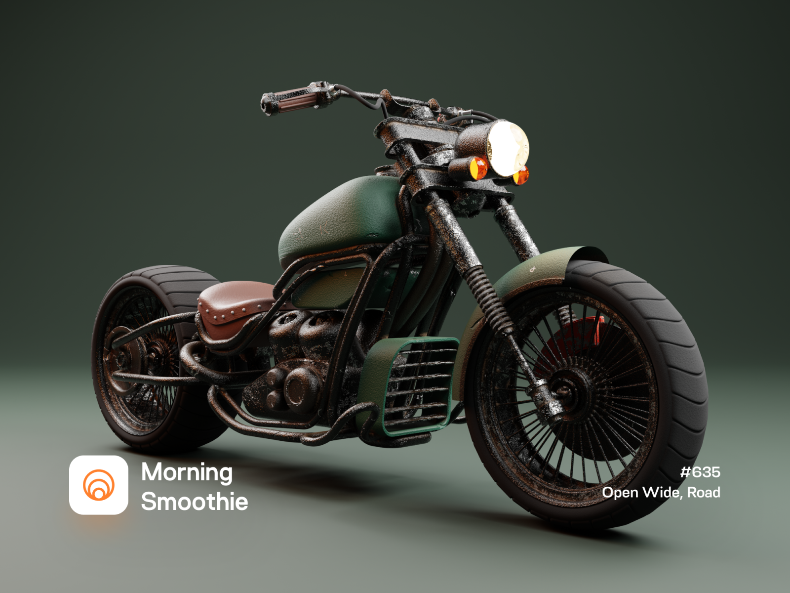 Open Wide, Road 3d 3d art 3d artist 3d model 3d modeling biker blender blender3d diorama illustration isometric isometric design isometric illustration low poly mechanical motorbike motorcycle motorcycle art motorcycles rust