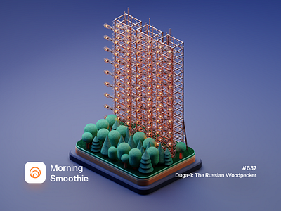 Duga-1: The Russian Woodpecker 3d 3d art antenna blender blender3d diorama illustration isometric isometric design isometric illustration low poly radio radio station retro