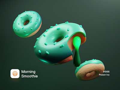 Poison Ivy 3d 3d artwork 3d illustration blender blender3d candy design diorama donut donuts glaze illustration isometric isometric illustration sweet sweets