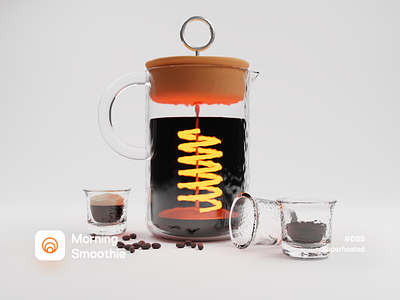 Superheated 3d blender blender3d coffee coffee bean coffee beans diorama drink espresso food french press hot drink illustration isometric isometric illustration