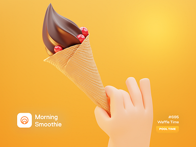 Waffle Time 3d blender blender3d candy cold diorama food ice cream illustration isometric isometric illustration summer sweet sweets