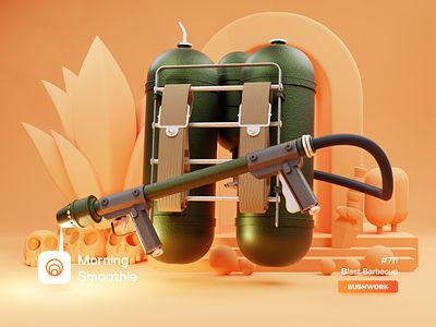 Blast Barbecue 3d barbecue bbq blender blender3d campfire camping diorama flame flamethrower hiking illustration isometric isometric illustration napalm nature