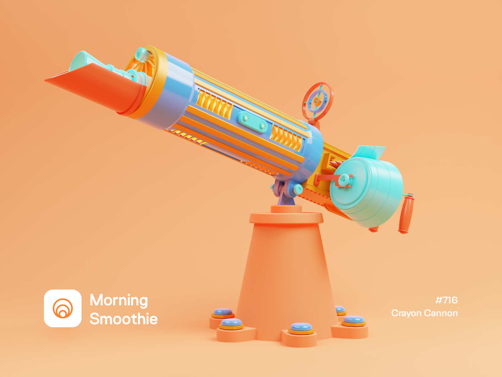 Crayon Cannon 3d blender blender3d candy candy color color colorful contrast design diorama gun illustration isometric isometric illustration machine gun vickers