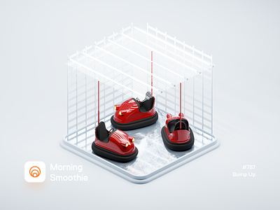 Bump Up 3d attraction blender blender3d bumper car car carnival clay clay rendering clayrender diorama illustration isom isometric isometric illustration toy