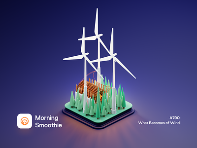 What Becomes of Wind 3d blender blender3d green green energy illustration isometric isometric illustration sustainability sustainable wind wind power windmill