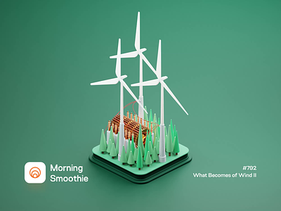 What Becomes Of Wind II 3d 3d animation animated animation blender blender3d electric electricity forest generator illustration isometric isometric illustration nature power power generation wind windmill