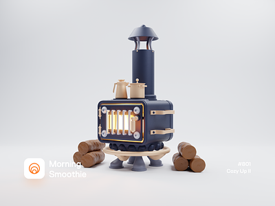 Cozy Up II 3d blender blender3d colorful fire fireplace heat illustration isometric isometric illustration pastel playful stove warm warmth wood