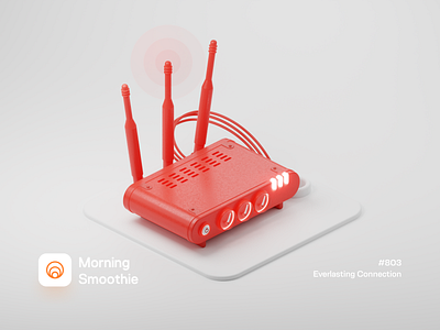 Everlasting Connection 3d blender blender3d connected connection diorama illustration isometric isometric illustration minimal minimalist modem router signal wifi
