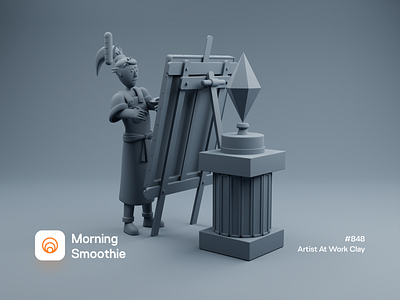 Artist At Work Clay 3d blender blender3d character character design design diorama illustration isometric isometric illustration