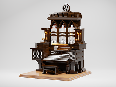Spiritwaker 3d blender blender3d church illustration instrument isometric music music player organ piano pipe organ